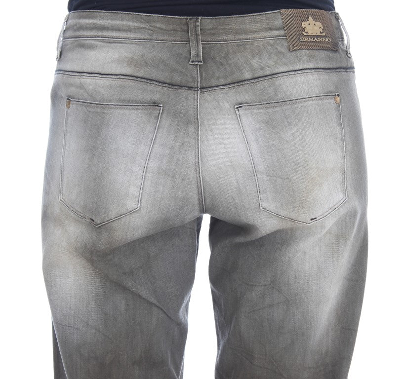 Jean Boyfriend Ample en Mélange Coton Gris Ermanno Scervino