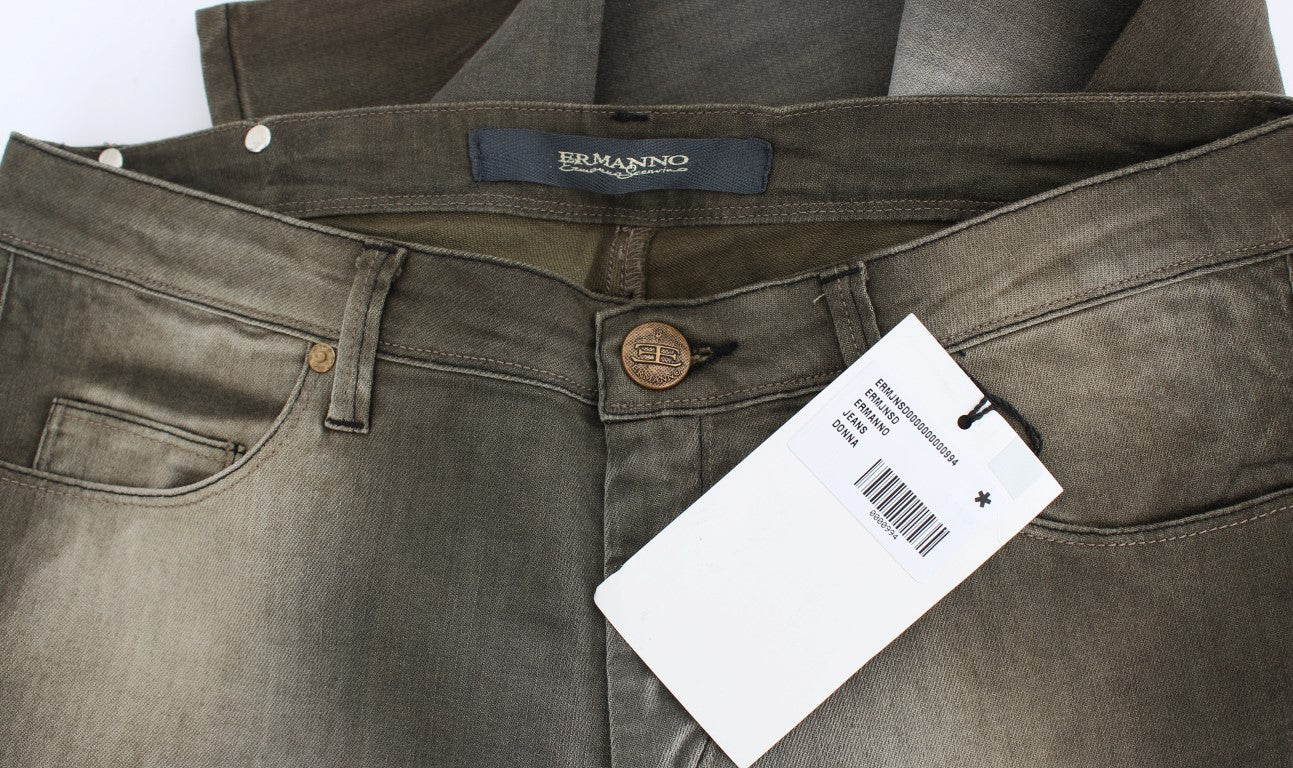 Jean Boyfriend Ample en Mélange Coton Gris Ermanno Scervino