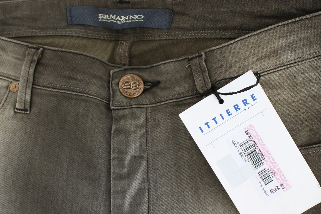 Jean Boyfriend Ample en Mélange Coton Gris Ermanno Scervino
