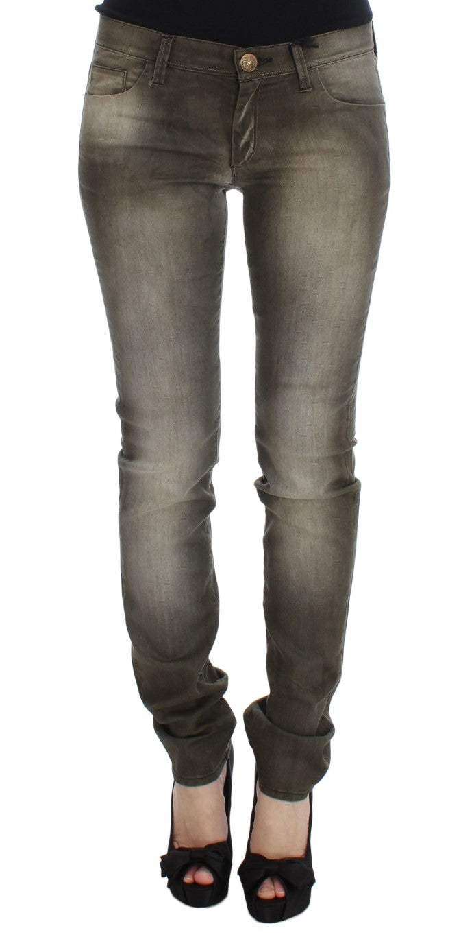 Jean slim en coton mélangé délavé gris Ermanno Scervino