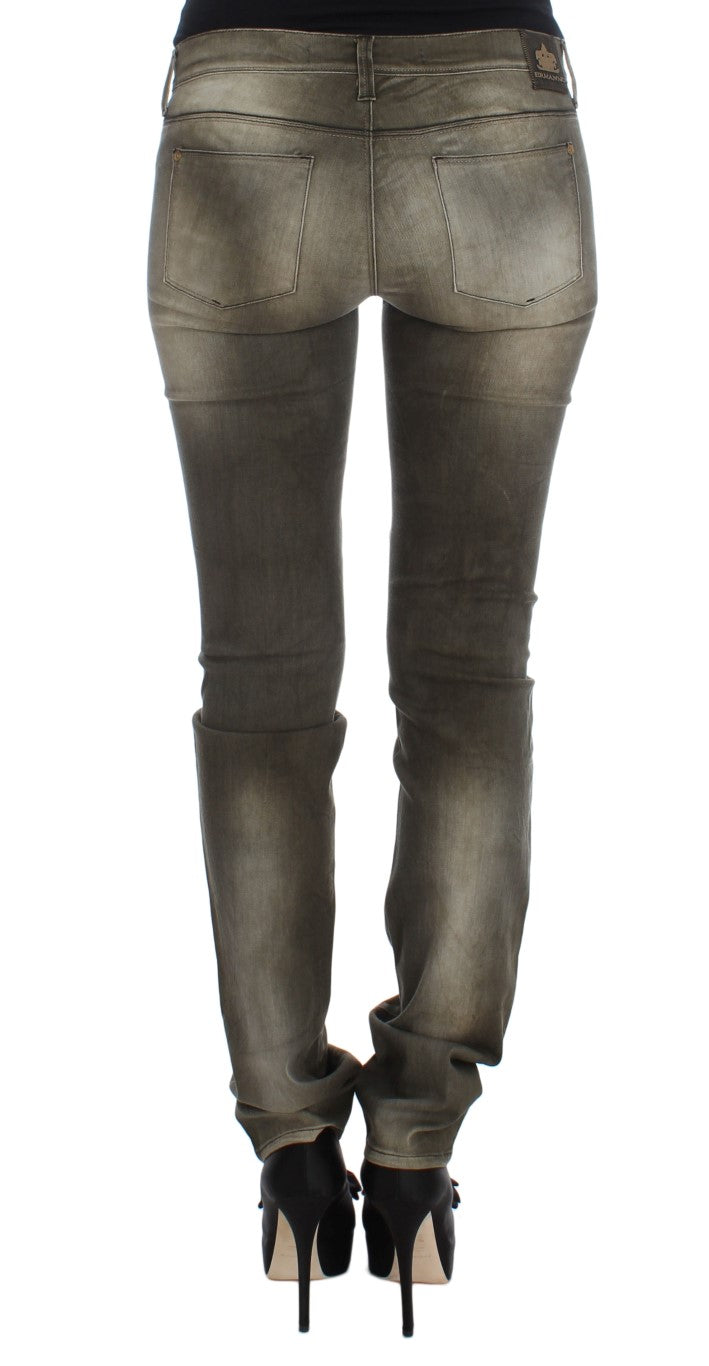 Jean slim en coton mélangé délavé gris Ermanno Scervino
