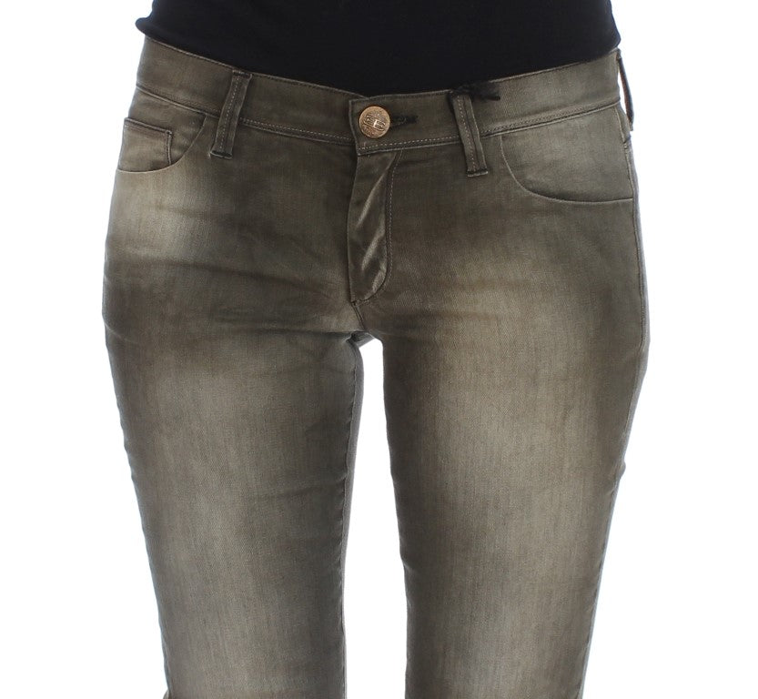 Jean slim en coton mélangé délavé gris Ermanno Scervino