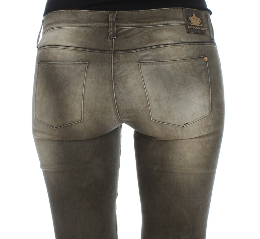 Jean slim en coton mélangé délavé gris Ermanno Scervino