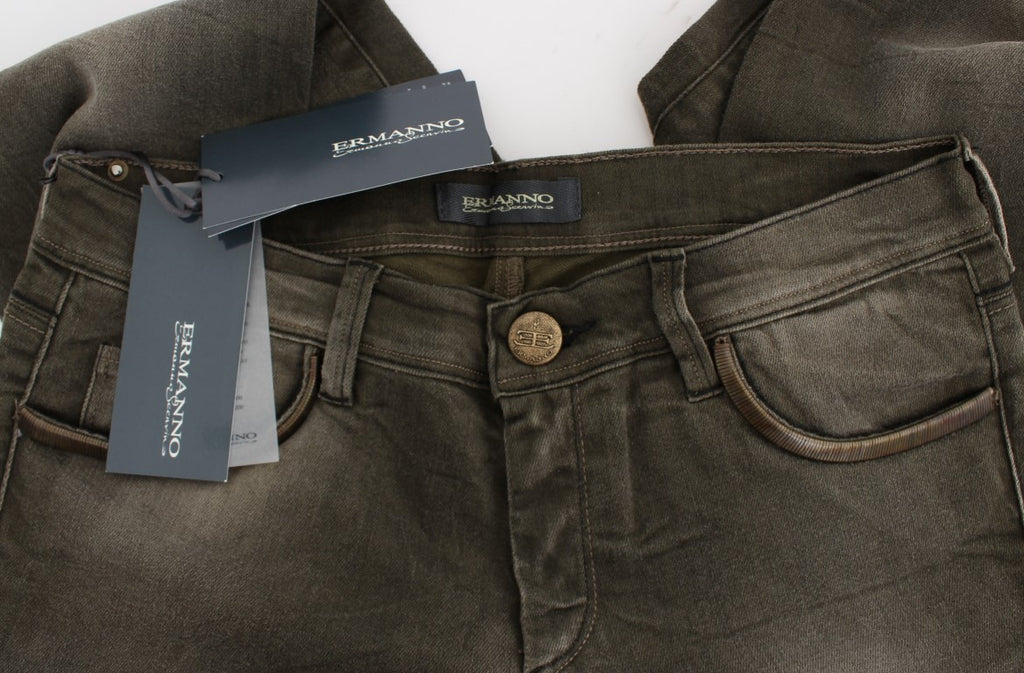 Jean slim en coton mélangé délavé gris Ermanno Scervino