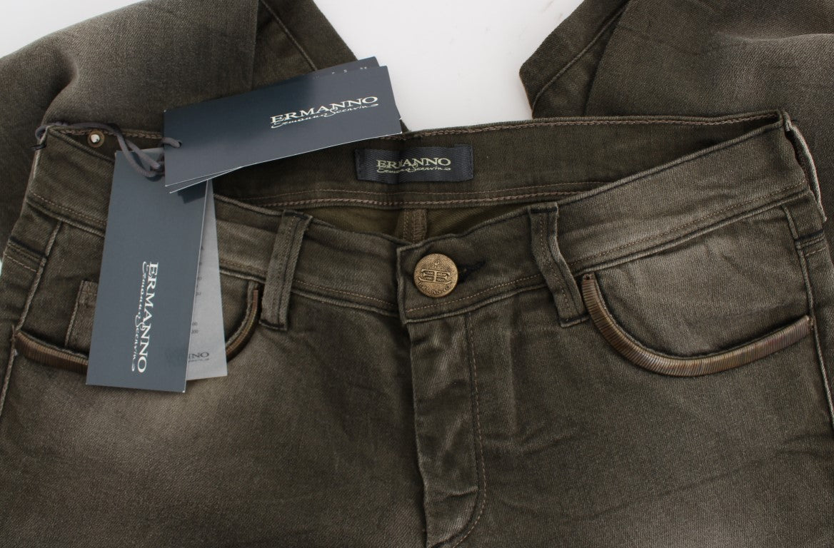 Jean slim en coton mélangé délavé gris Ermanno Scervino