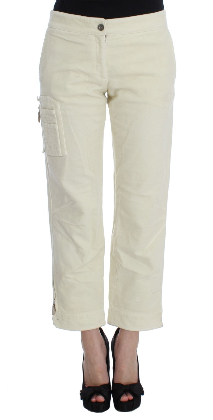 Pantacourt cargo raccourci en coton beige Ermanno Scervino