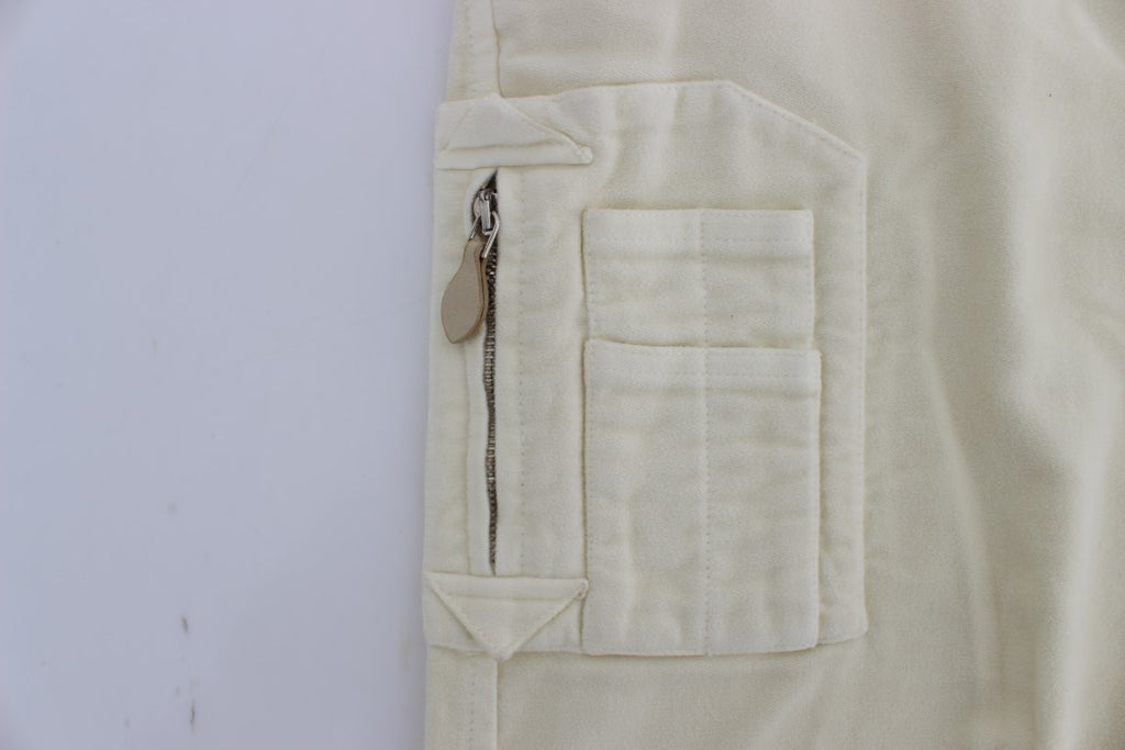 Pantacourt cargo raccourci en coton beige Ermanno Scervino