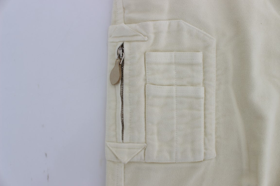 Pantacourt cargo raccourci en coton beige Ermanno Scervino