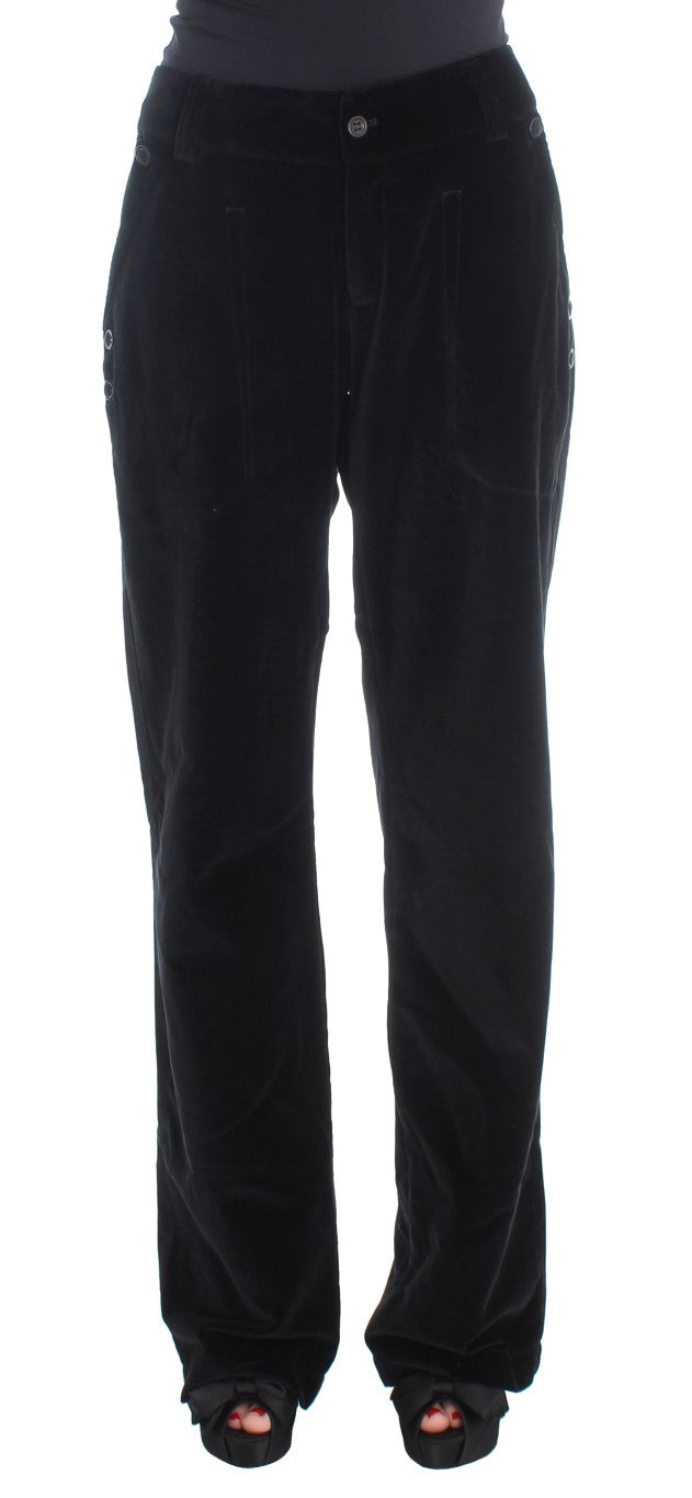 Pantalon Droit Ermanno Scervino en Velours et Coton Noir