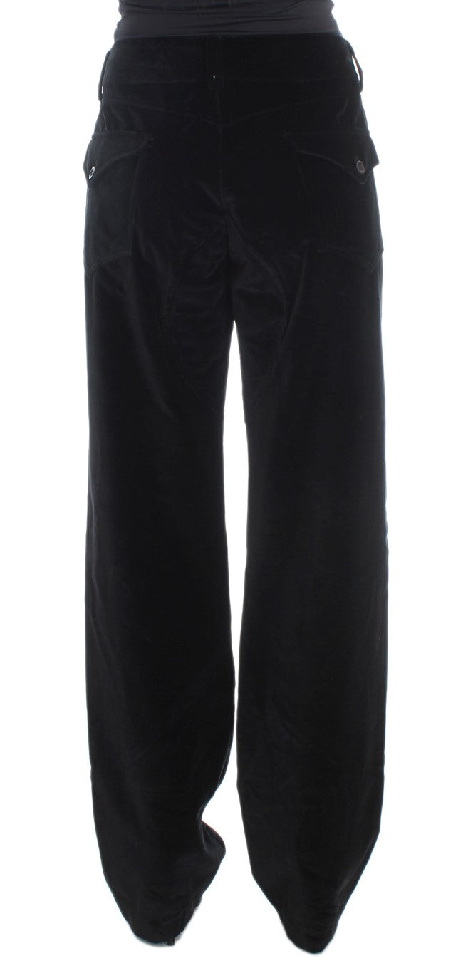 Pantalon Droit Ermanno Scervino en Velours et Coton Noir