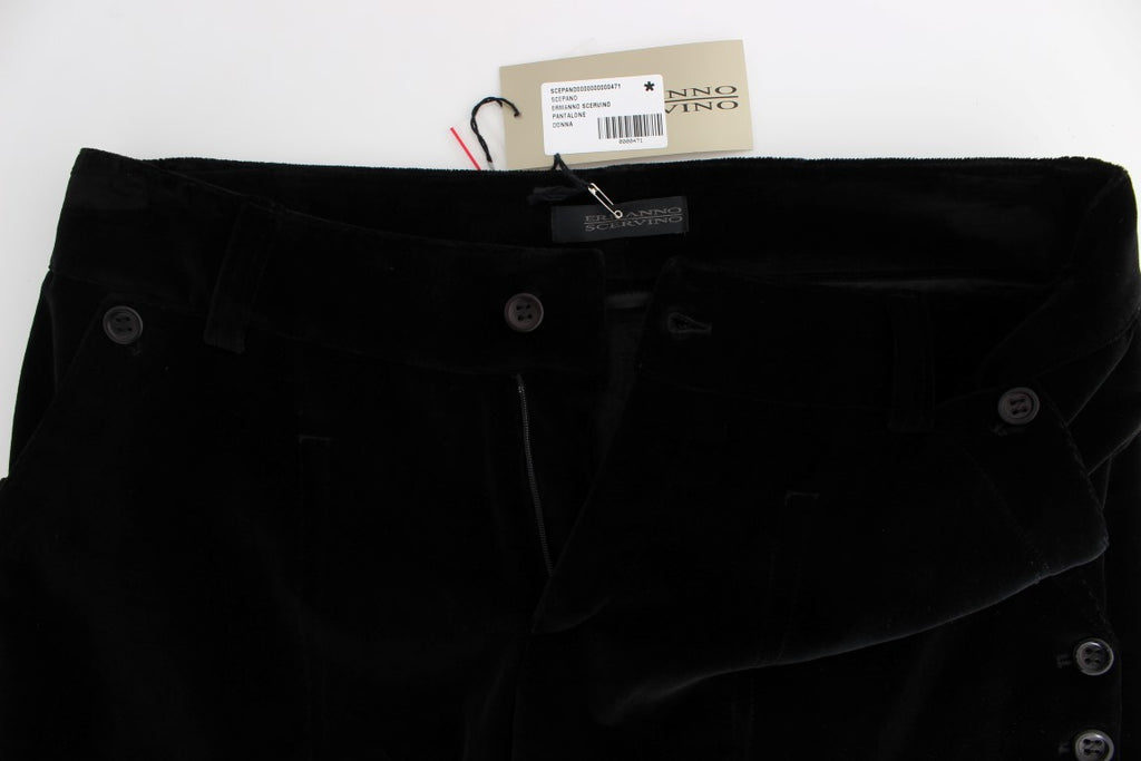 Pantalon Droit Ermanno Scervino en Velours et Coton Noir