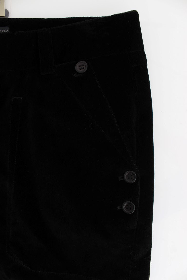 Pantalon Droit Ermanno Scervino en Velours et Coton Noir