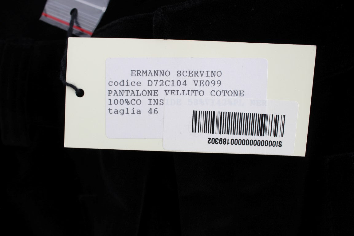 Pantalon Droit Ermanno Scervino en Velours et Coton Noir