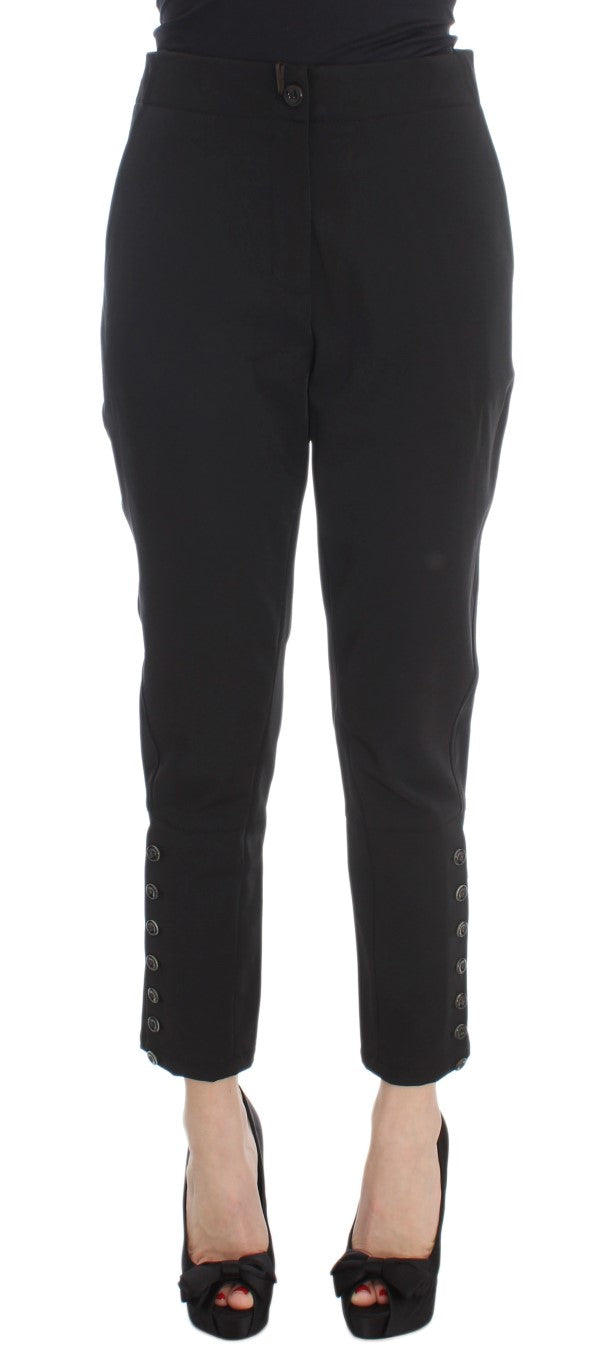 Pantacourt Capri Noir en Coton Mélangé Ermanno Scervino