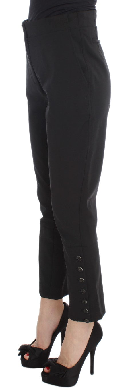 Pantacourt Capri Noir en Coton Mélangé Ermanno Scervino