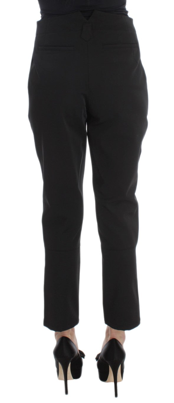 Pantacourt Capri Noir en Coton Mélangé Ermanno Scervino