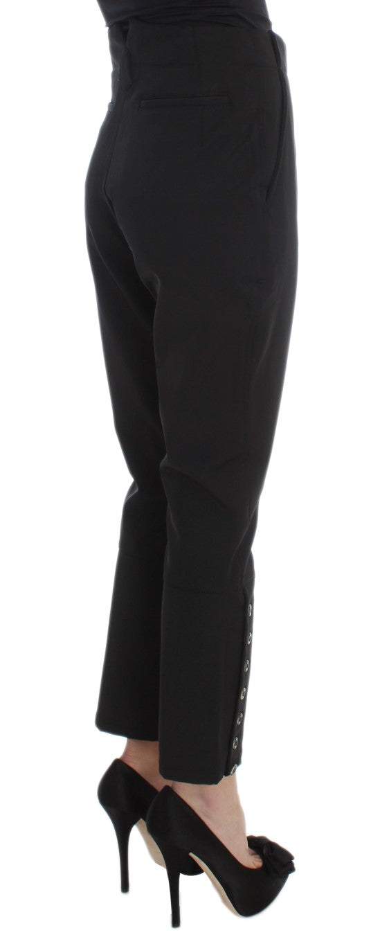 Pantacourt Capri Noir en Coton Mélangé Ermanno Scervino