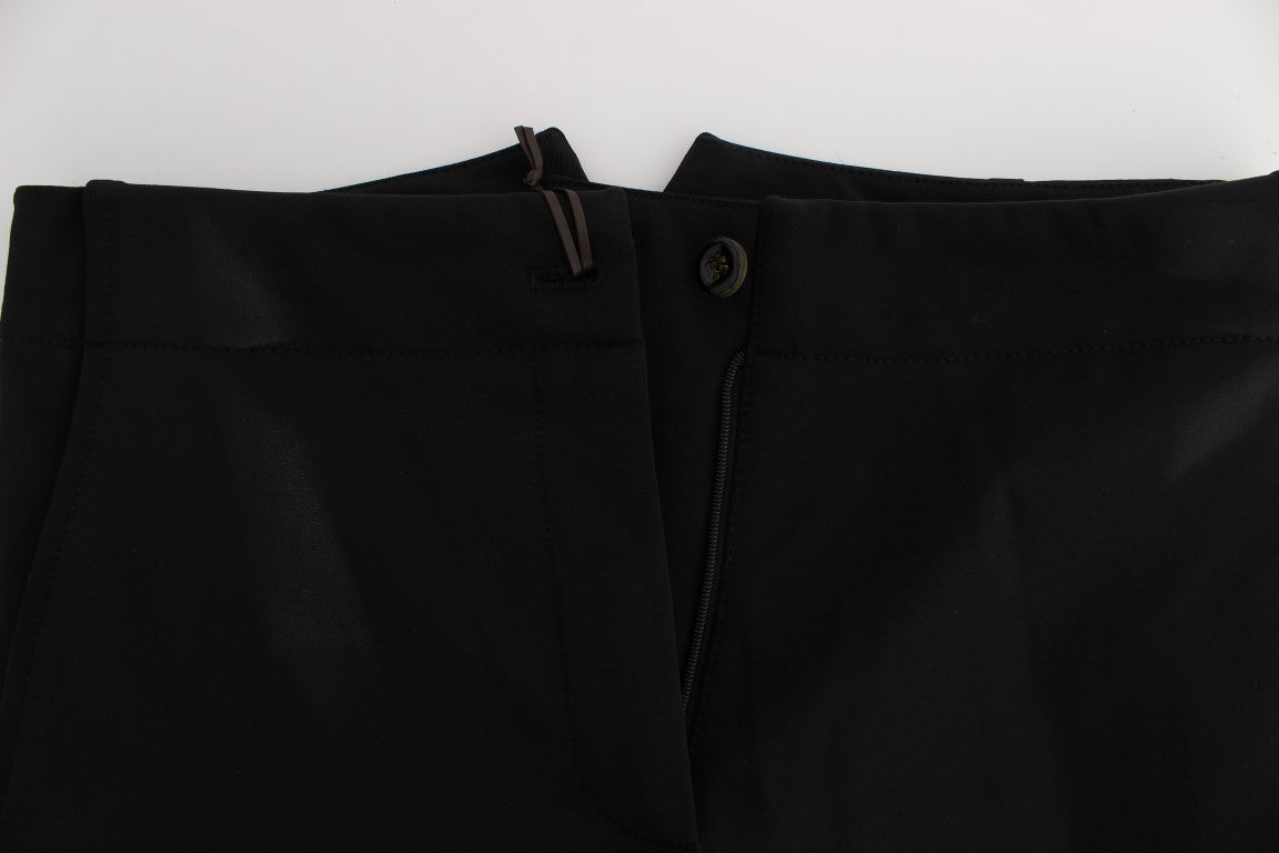 Pantacourt Capri Noir en Coton Mélangé Ermanno Scervino