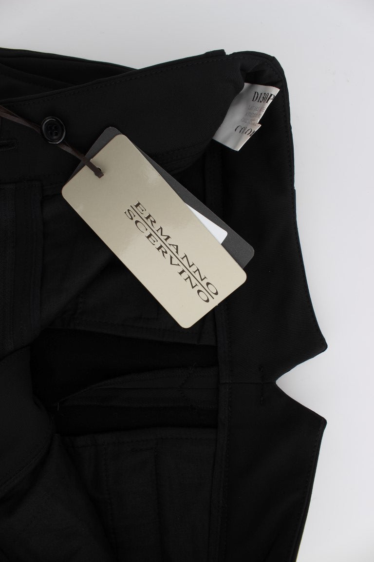 Pantacourt Capri Noir en Coton Mélangé Ermanno Scervino