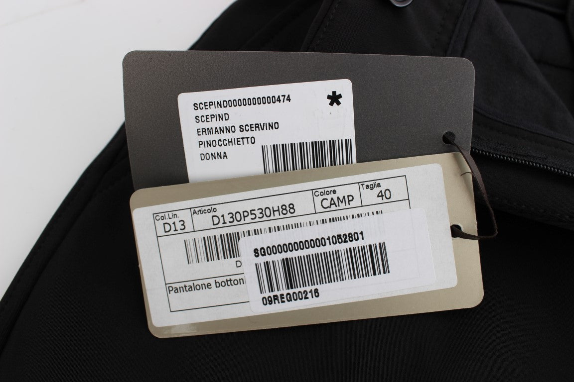 Pantacourt Capri Noir en Coton Mélangé Ermanno Scervino