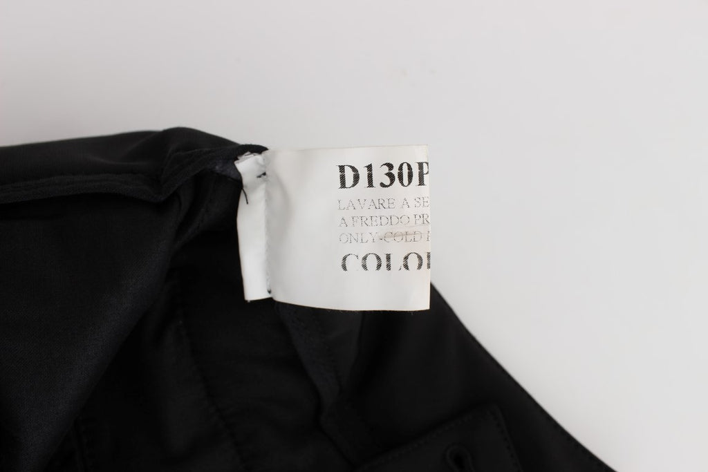 Pantacourt Capri Noir en Coton Mélangé Ermanno Scervino