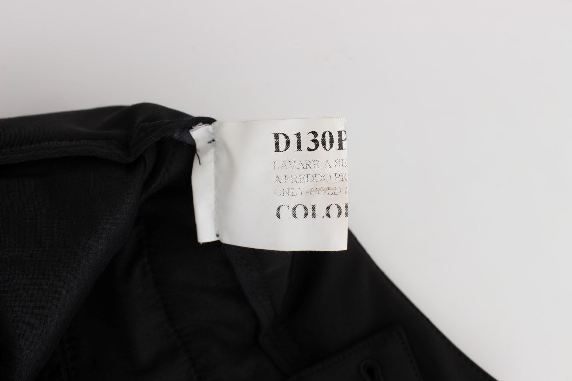 Pantacourt Capri Noir en Coton Mélangé Ermanno Scervino