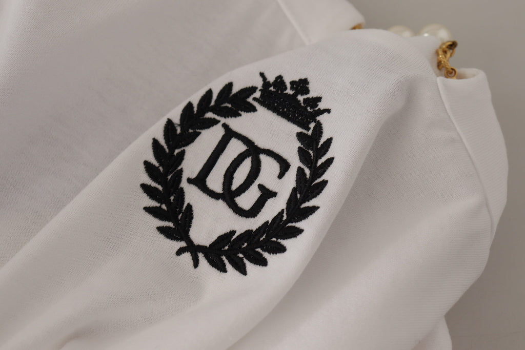 T-shirt col orné Dolce & Gabbana blanc