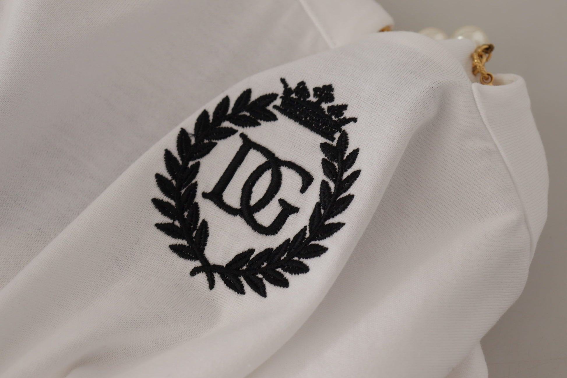 T-shirt col orné Dolce & Gabbana blanc