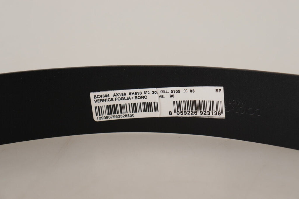 Ceinture Dolce & Gabbana en cuir verni bleu avec boucle logo argentée