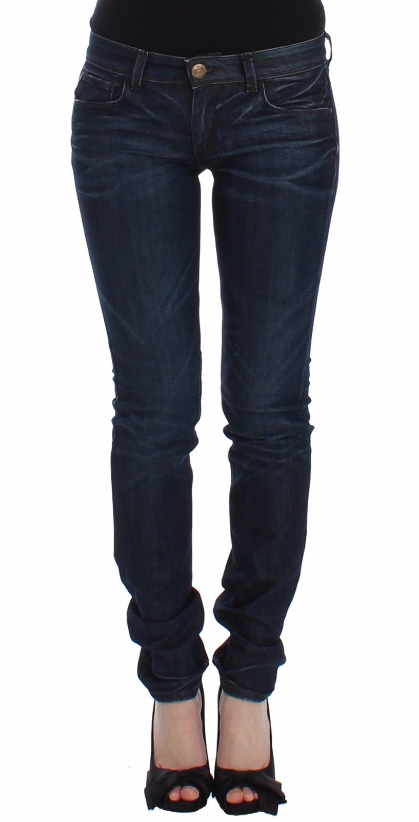 Pantalon slim en jean bleu Ermanno Scervino Coupe skinny Extensible
