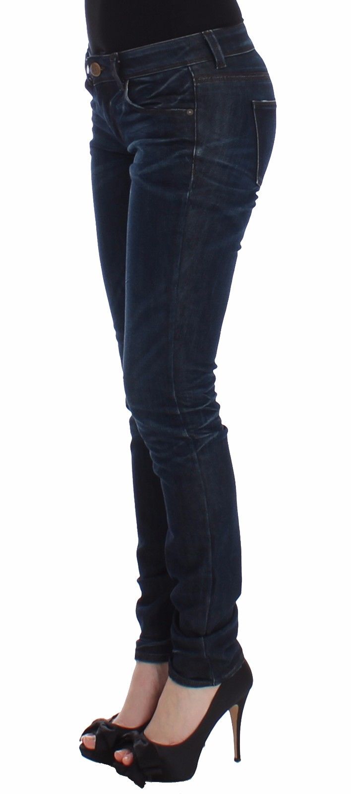 Pantalon slim en jean bleu Ermanno Scervino Coupe skinny Extensible