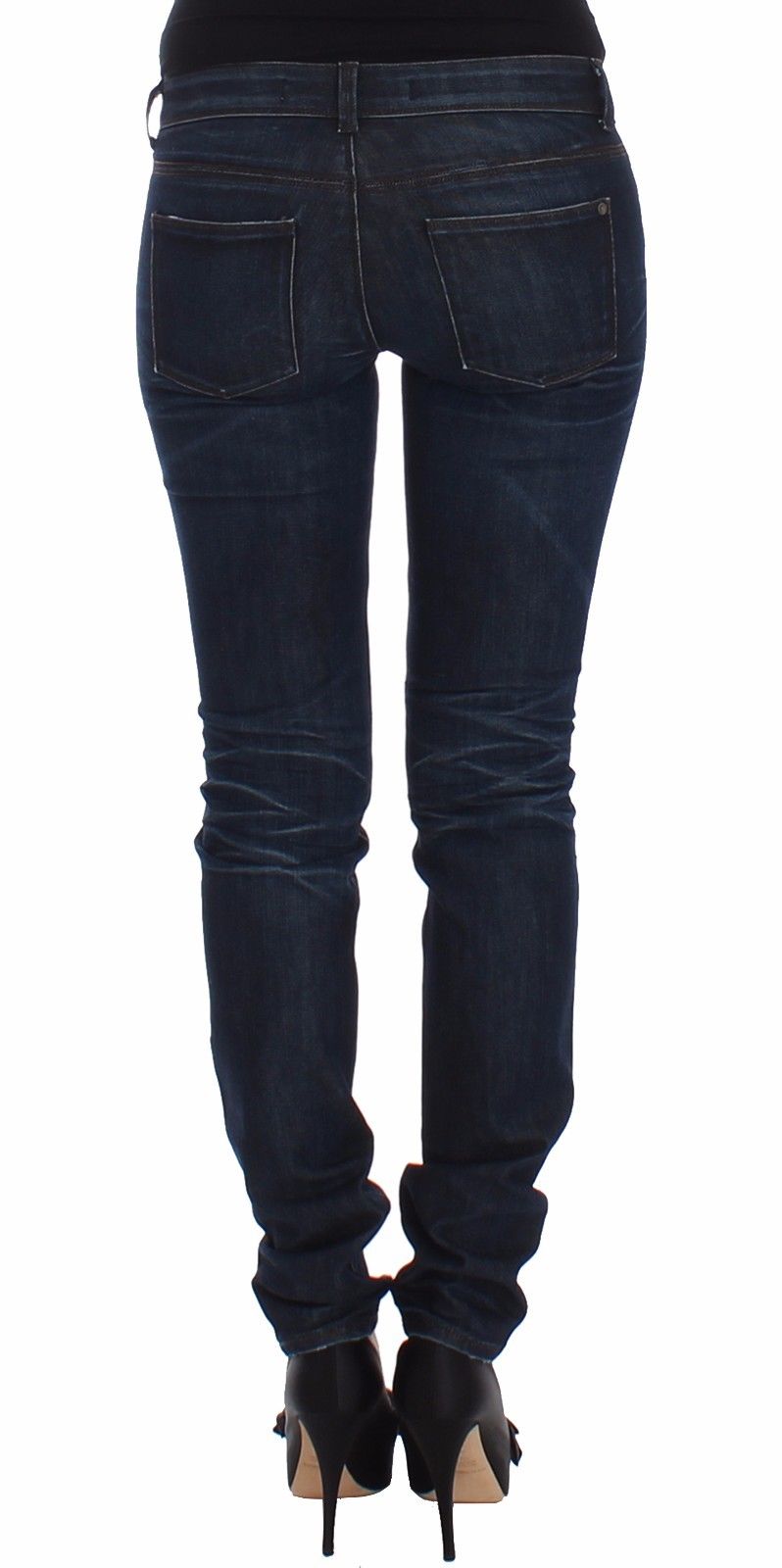 Pantalon slim en jean bleu Ermanno Scervino Coupe skinny Extensible