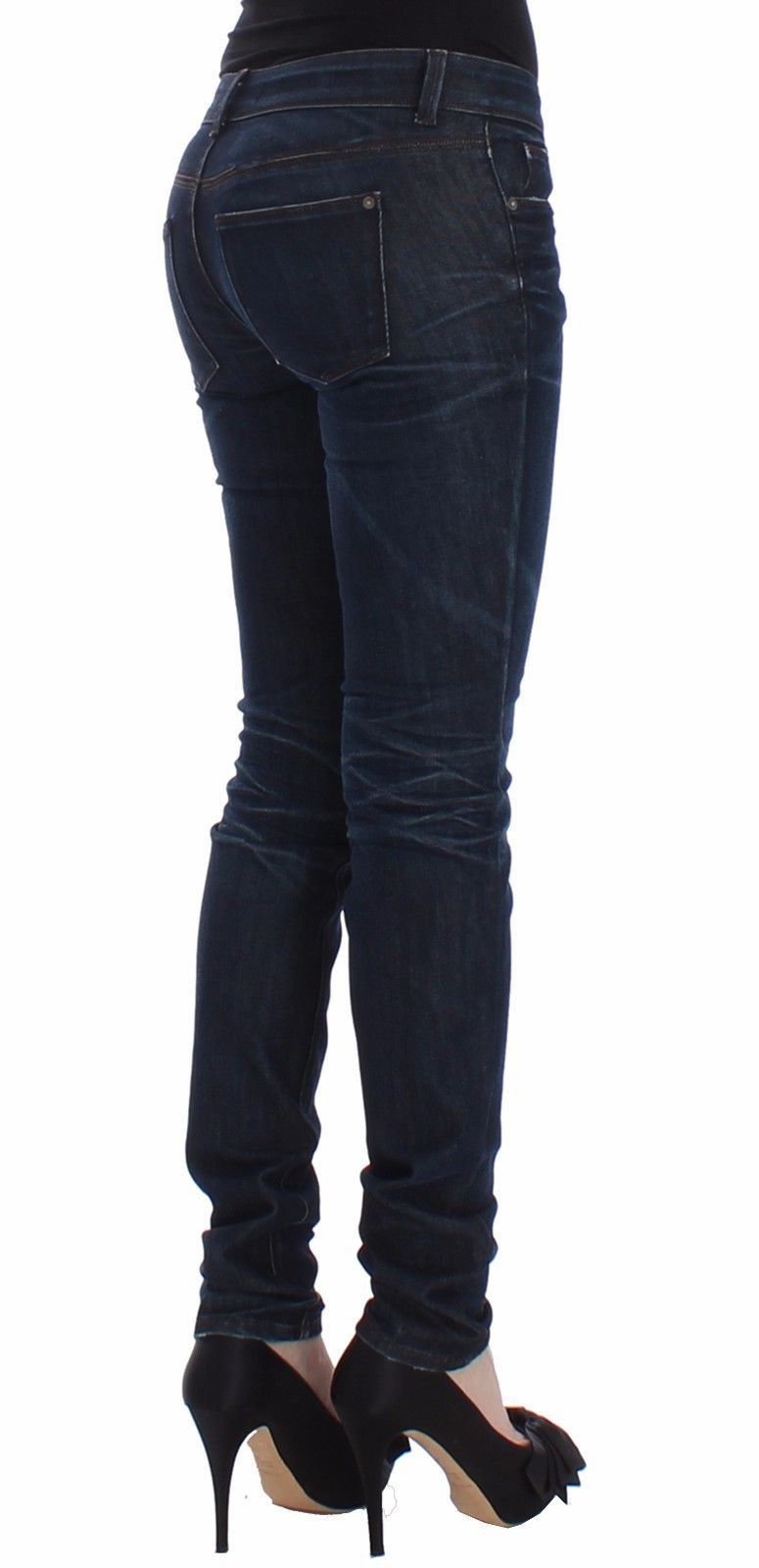 Pantalon slim en jean bleu Ermanno Scervino Coupe skinny Extensible