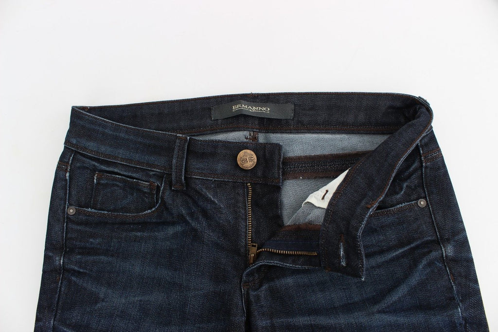 Pantalon slim en jean bleu Ermanno Scervino Coupe skinny Extensible