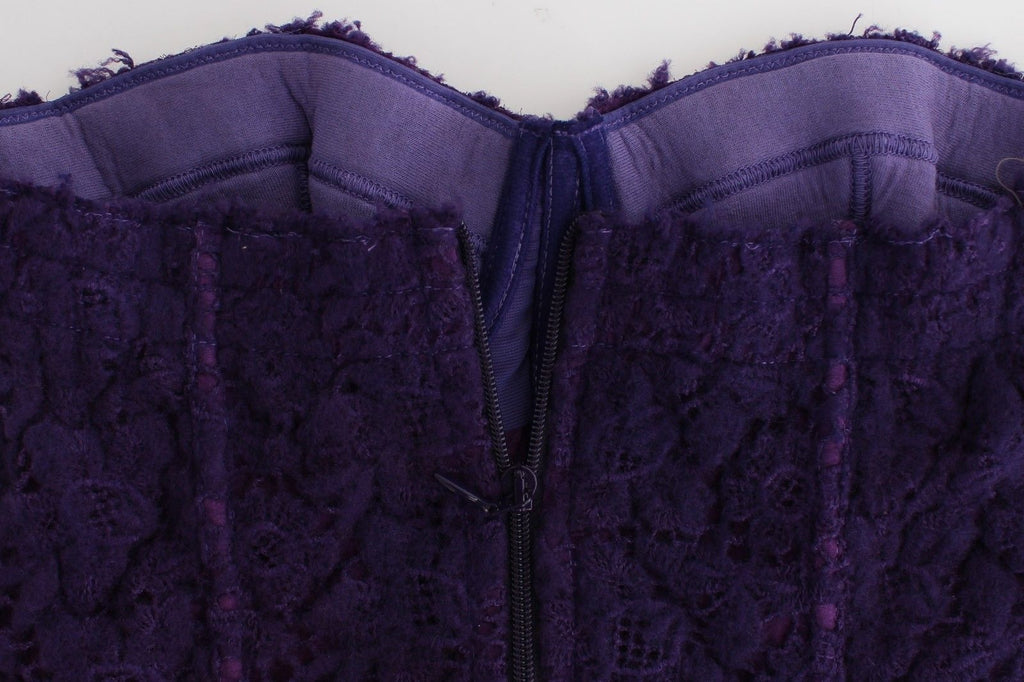 Ermanno Scervino Dessous Lila Korsett Bustier Top Blumenspitze