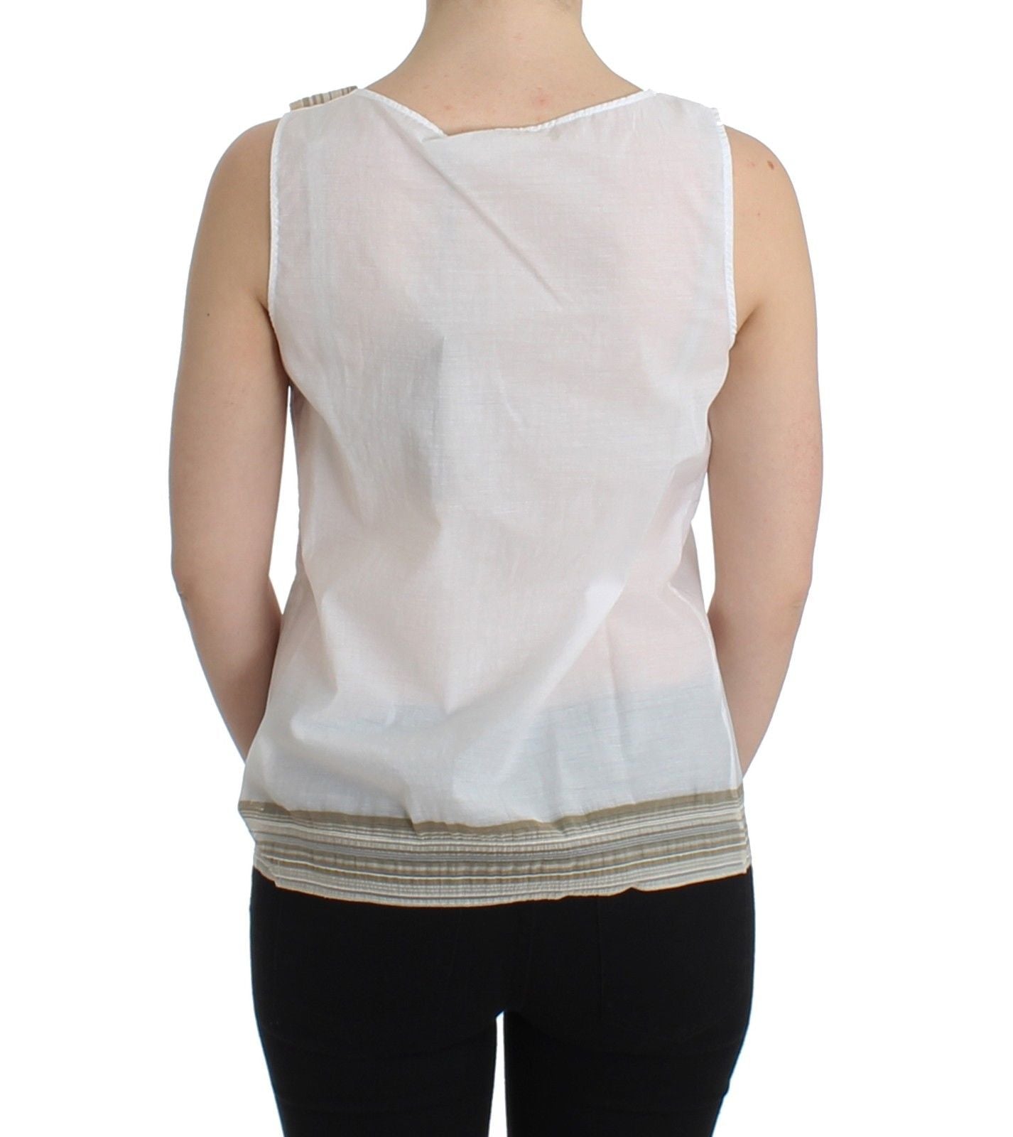 Ermanno Scervino Weißes Top Bluse Tank Shirt Ärmellos