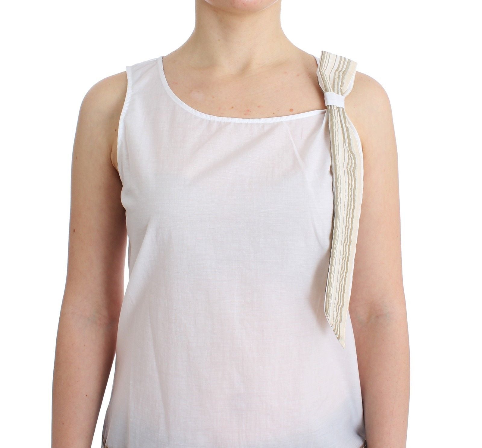 Ermanno Scervino Weißes Top Bluse Tank Shirt Ärmellos