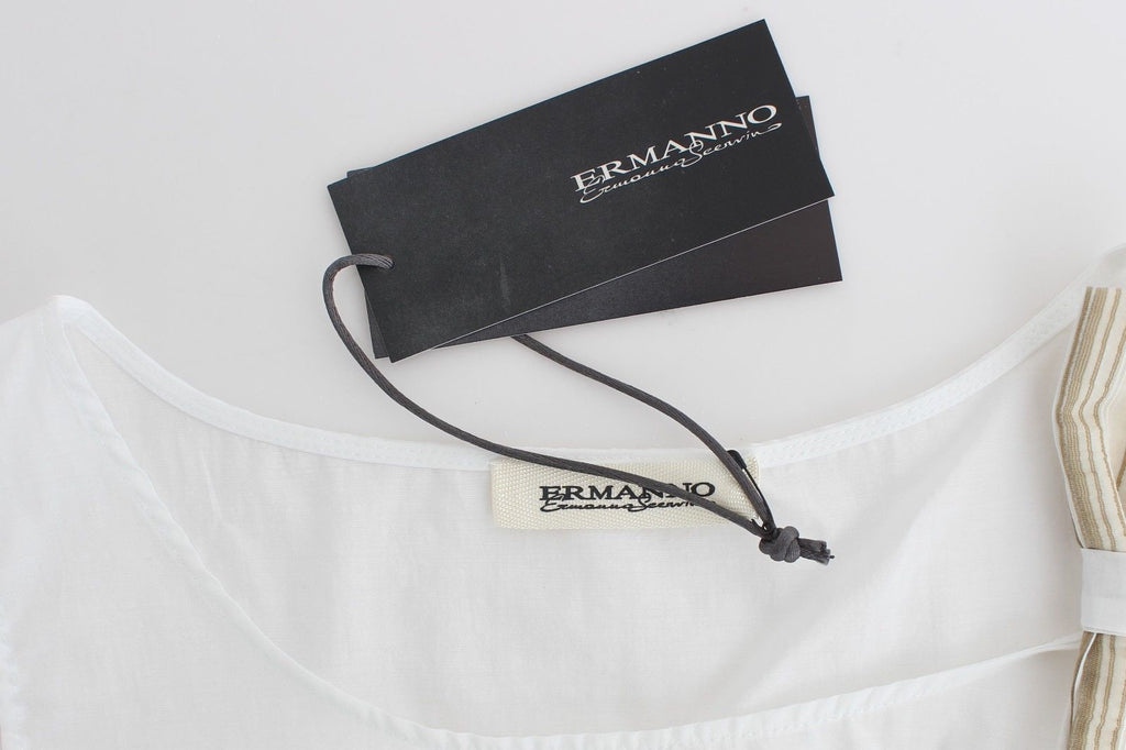 Ermanno Scervino Weißes Top Bluse Tank Shirt Ärmellos