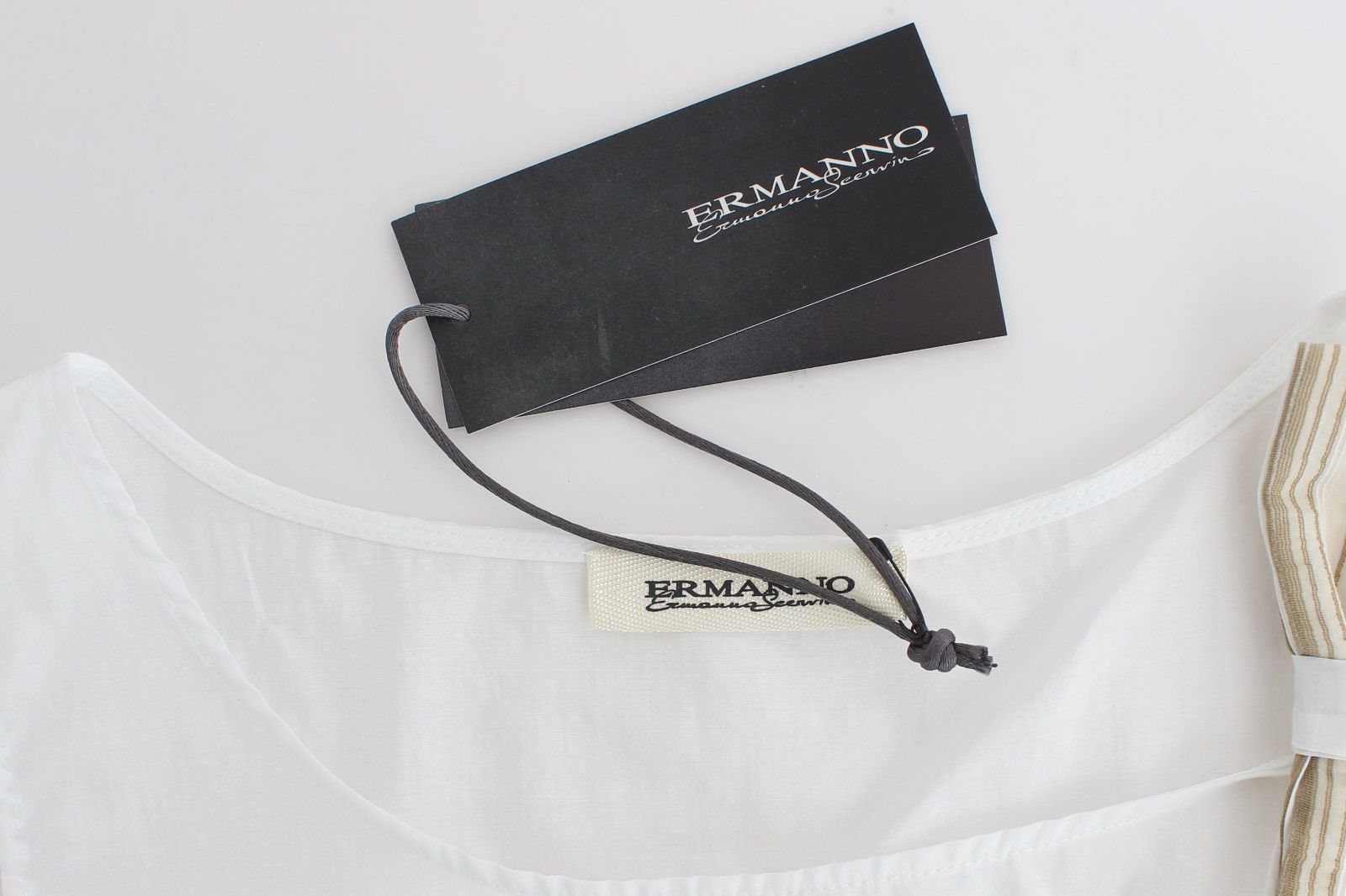Ermanno Scervino Weißes Top Bluse Tank Shirt Ärmellos