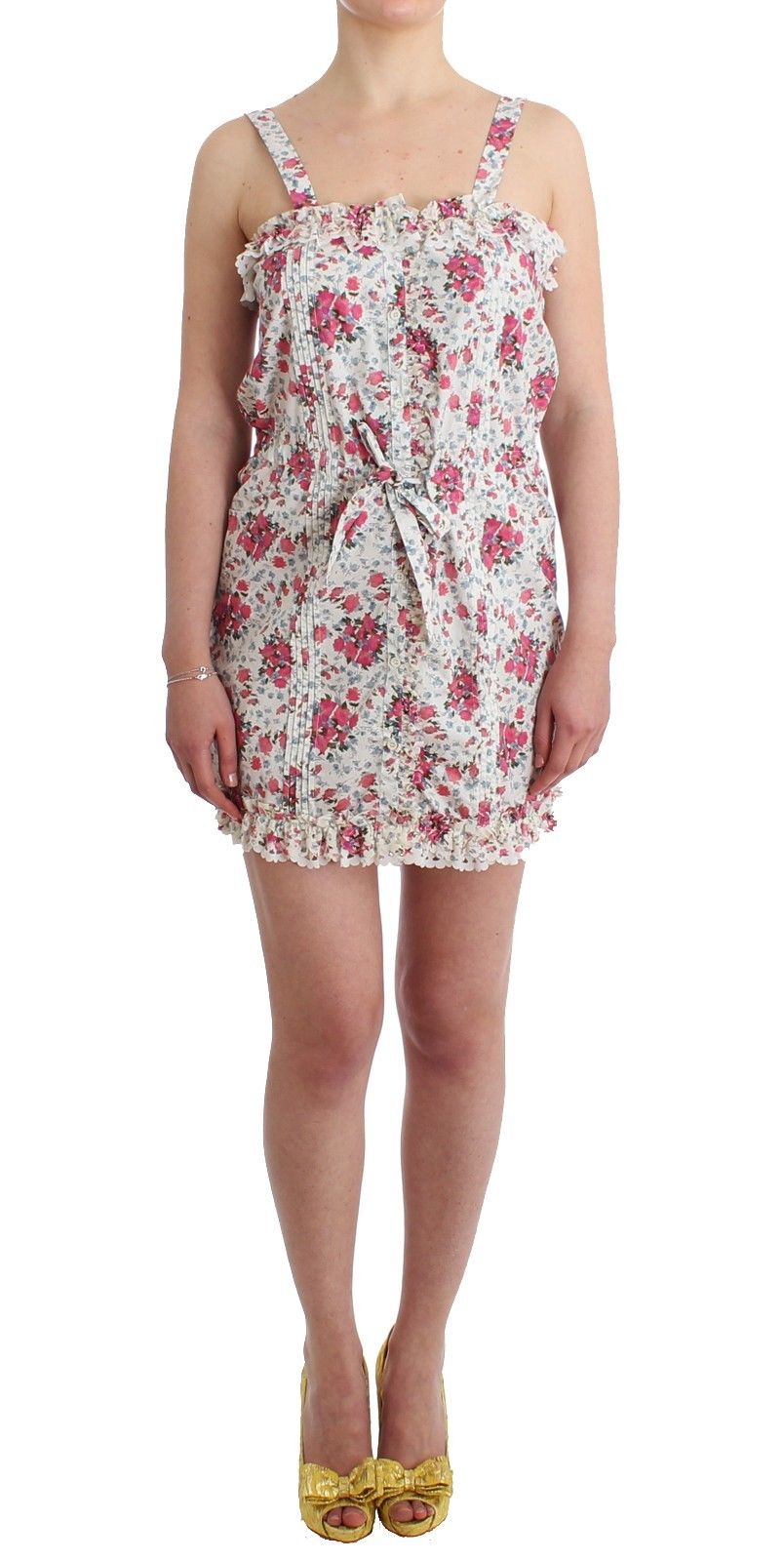 Robe Courte de Plage Ermanno Scervino Motif Floral Rose
