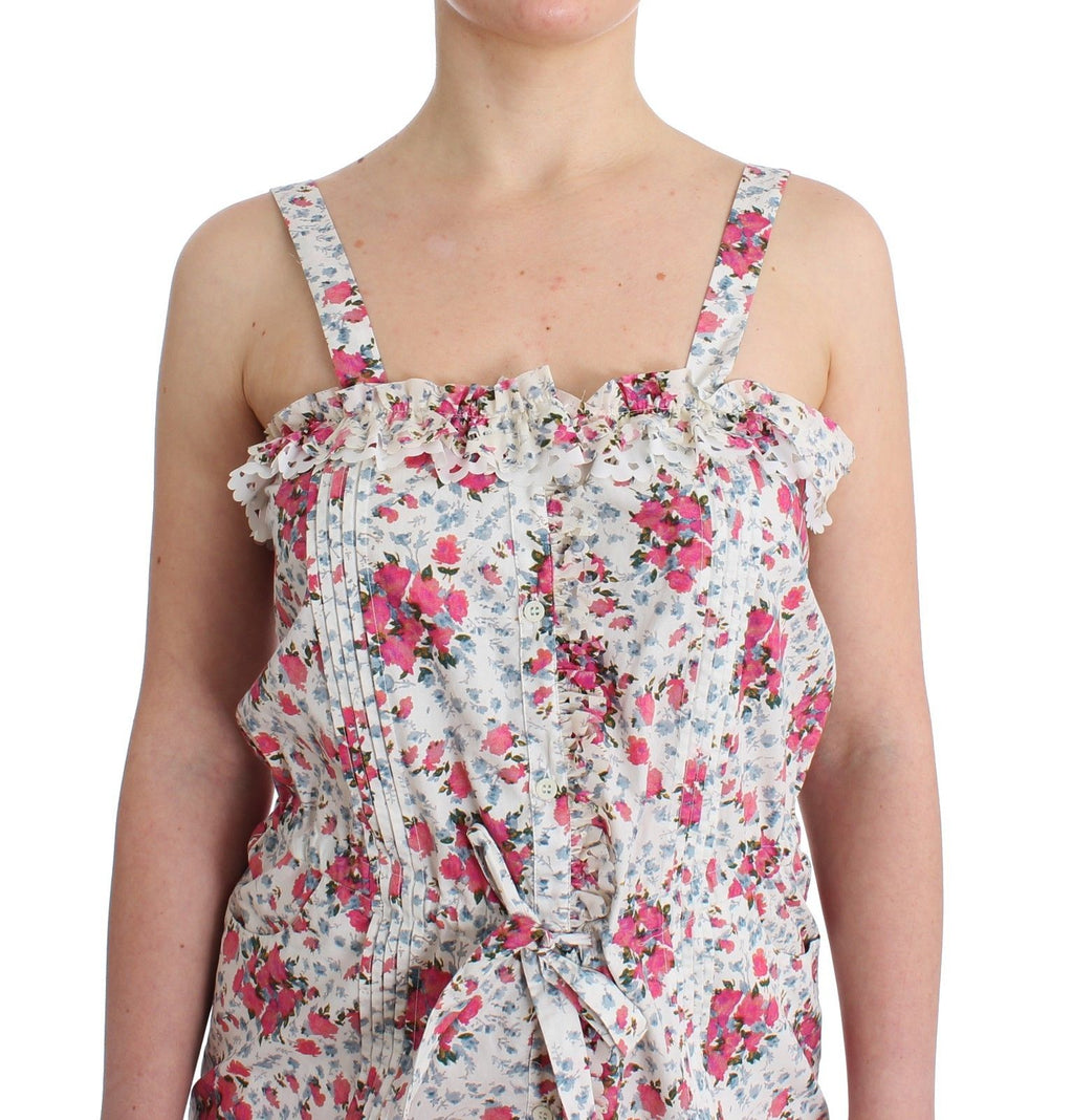 Robe Courte de Plage Ermanno Scervino Motif Floral Rose