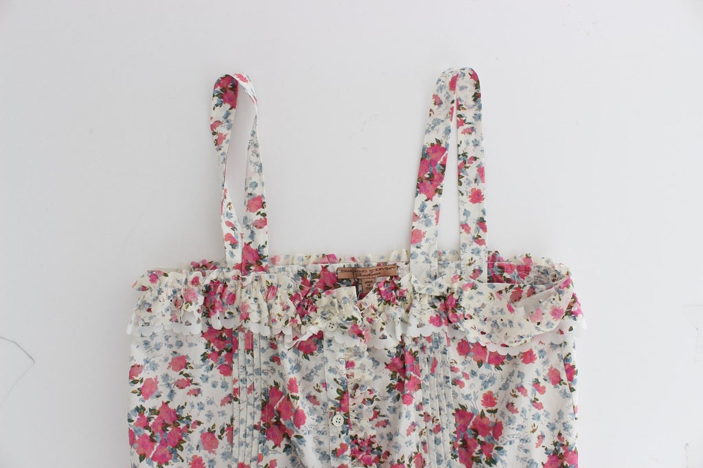 Robe Courte de Plage Ermanno Scervino Motif Floral Rose