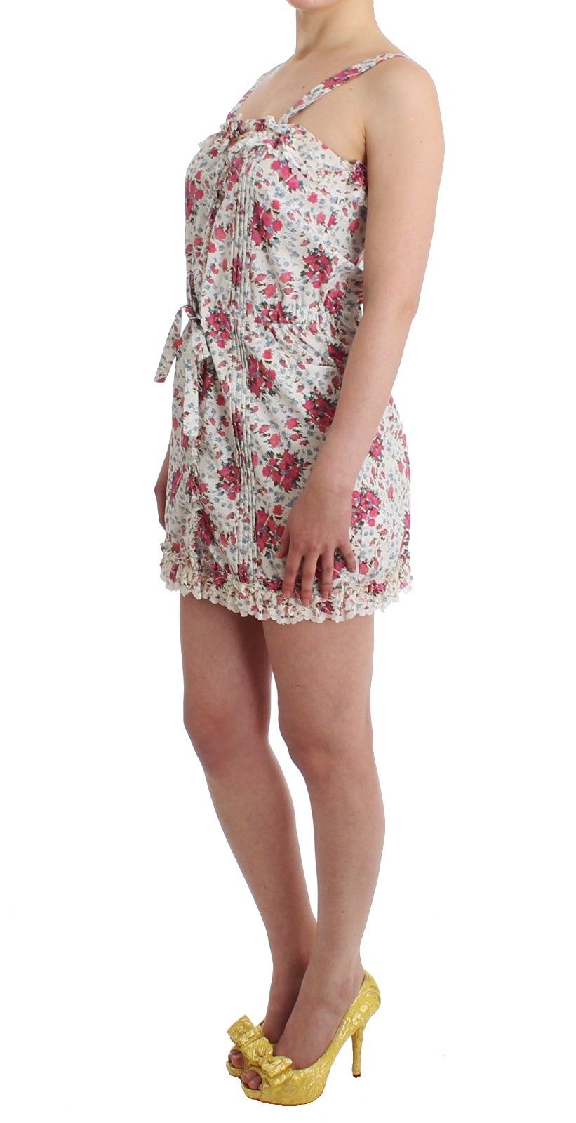 Robe Courte de Plage Ermanno Scervino Motif Floral Rose