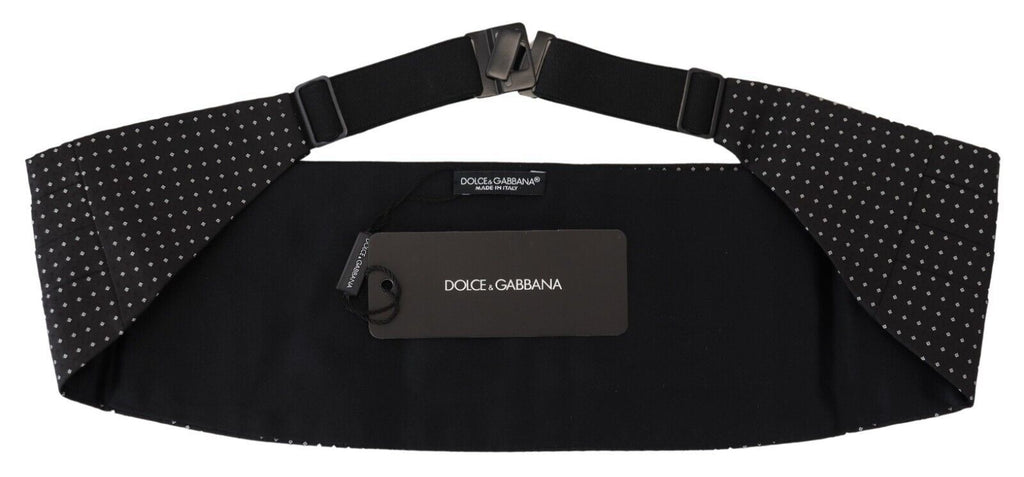 Dolce &amp; Gabbana – Schwarzer, gepunkteter, breiter Gürtel für Herren