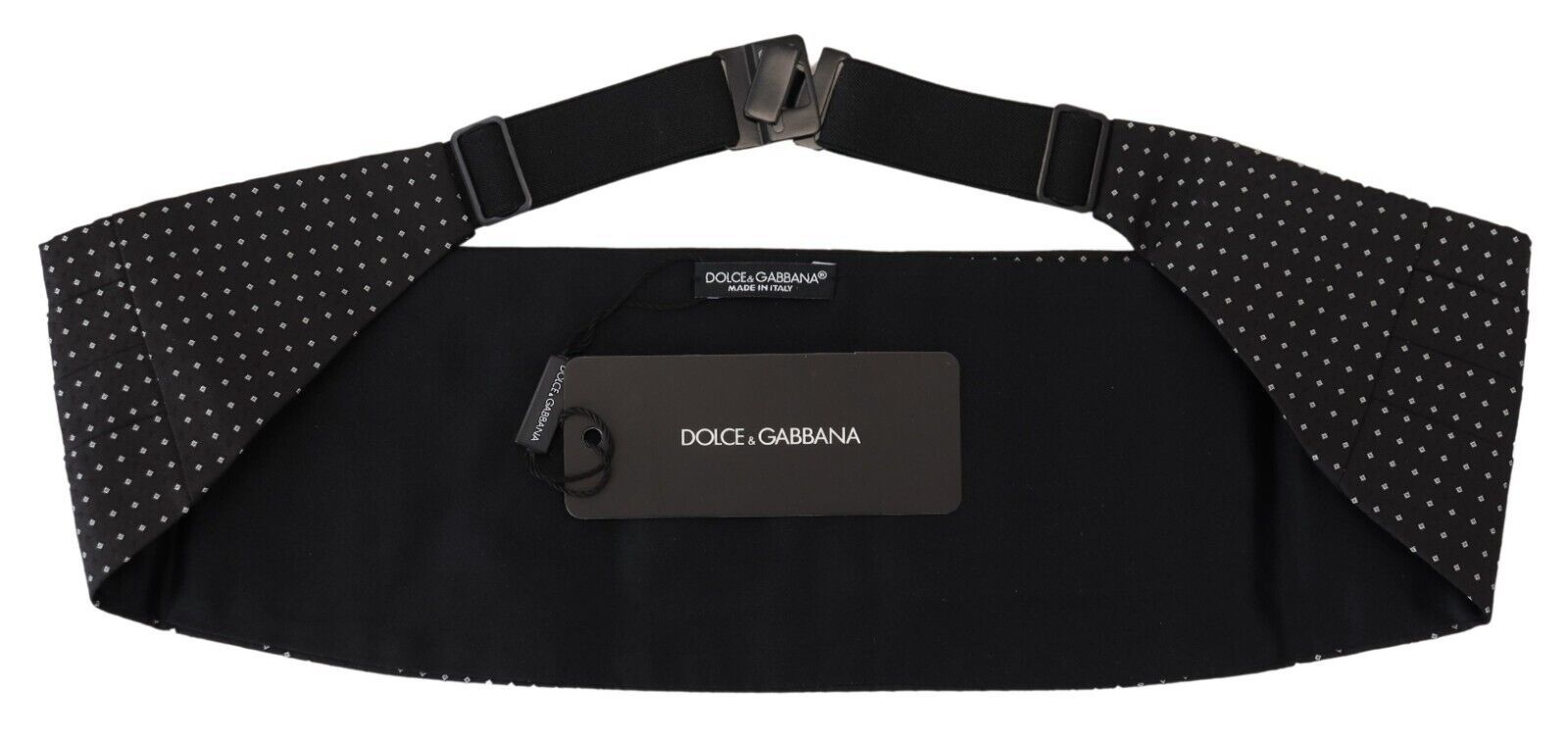 Dolce &amp; Gabbana – Schwarzer, gepunkteter, breiter Gürtel für Herren