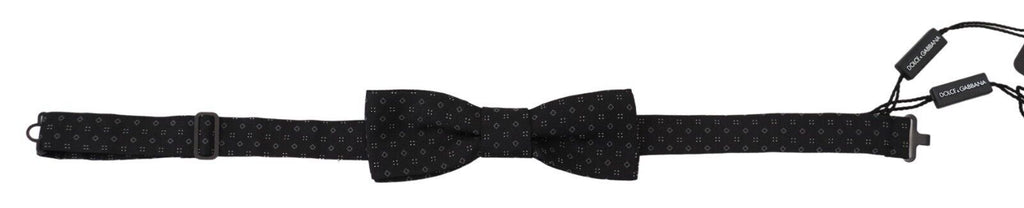 Nœud papillon Dolce & Gabbana en soie noire à motif, réglable
