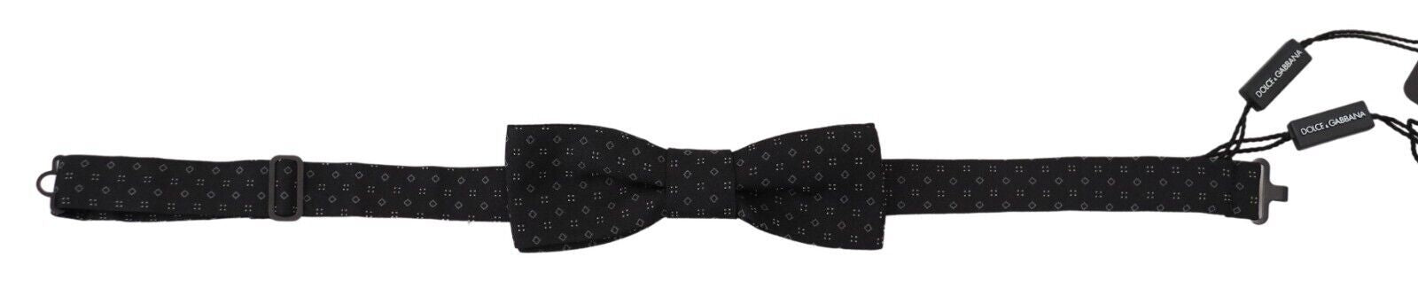 Nœud papillon Dolce & Gabbana en soie noire à motif, réglable