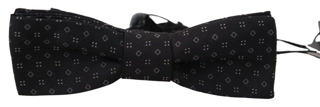 Nœud papillon Dolce & Gabbana en soie noire à motif, réglable