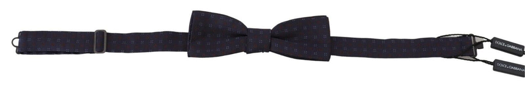 Nœud papillon Dolce & Gabbana en soie à motif bleu et tour de cou ajustable