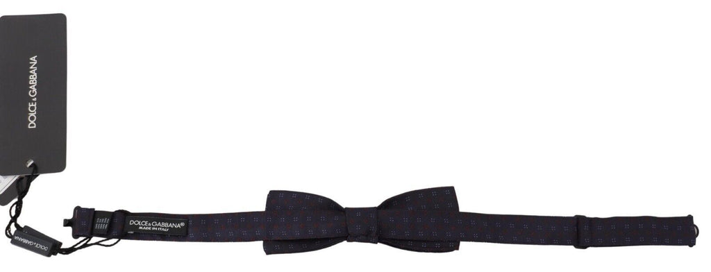 Nœud papillon Dolce & Gabbana en soie à motif bleu et tour de cou ajustable